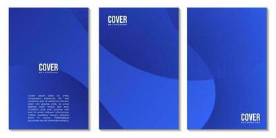 set of covers with abstract blue colorful gradient background vector illustration