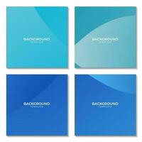 A set of square background with abstract colorful wave gradient vector