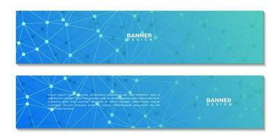 set of banners with abstract colorful geometric background with triangle shape pattern and molecular vector