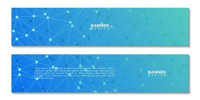 set of banners with abstract colorful geometric background with triangle shape pattern and molecular