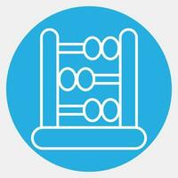 Icon abacus counting frame. School and education elements. Icons in blue round style. Good for prints, posters, logo, advertisement, infographics, etc. vector
