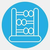 Icon abacus counting frame. School and education elements. Icons in blue round style. Good for prints, posters, logo, advertisement, infographics, etc. vector