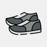 Icon shoes. School and education elements. Icons in filled line style. Good for prints, posters, logo, advertisement, infographics, etc. vector