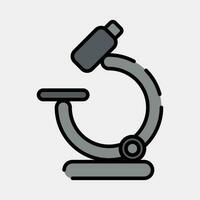 Icon microscope. School and education elements. Icons in filled line style. Good for prints, posters, logo, advertisement, infographics, etc. vector