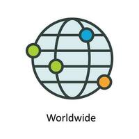 Worldwide  Vector  Fill outline Icons. Simple stock illustration stock