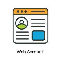 Web Account  Vector  Fill outline Icons. Simple stock illustration stock