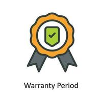 Warranty Period  Vector  Fill outline Icons. Simple stock illustration stock