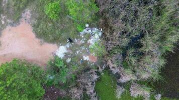 Aerial look down the rubbish dump video