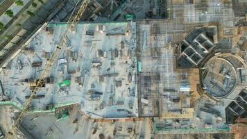 Aerial view look down construction site video