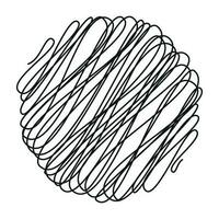 Circle Scribble. Hand drawn lines. Forms of pen scribbles. Spots, curves, lines vector