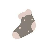 Warm Christmas hand drawn socks with a snowflake and dots vector