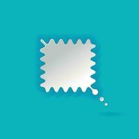 3d white speech bubble. Square abstract waved form figure Speech bubble icon. 3d render. Network communication concept.  Isolated vector illustration
