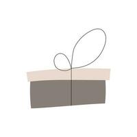 Navidad regalo caja. acogedor invierno mano dibujado presente. vector