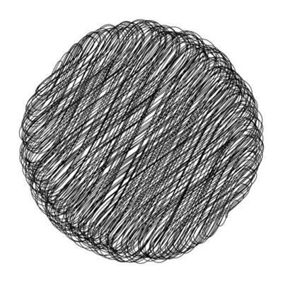Circle Scribble. Hand drawn lines. Forms of pen scribbles. Spots, curves, lines