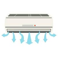 Room air conditioner  with cold air of arrows vector