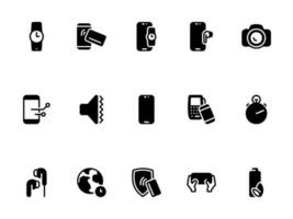 Simple vector icon on a theme cell phone, features, useful devices