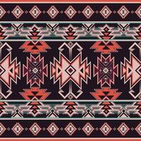 étnico azteca resumen ikat Arte. sin costura motivo triángulo cheurón modelo en tribal, navajo gente bordado, y mexicano estilo. geométrico Arte ornamento diseño de impresión para alfombra, fondo de pantalla, textil vector