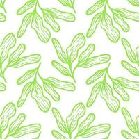 vector illustration of a seamless pattern of leaves with a vintage theme