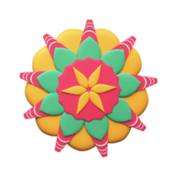 3d hacer de vistoso mandala icono. png