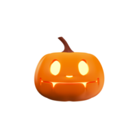 3d stijl verlichte jack-o-lanterns oranje icoon. png