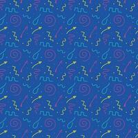 A pattern from the 90s of squiggles and arrows vector