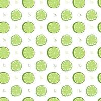 A pattern of green citrus slices vector