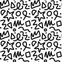 90s seamless pattern squiggle random vector