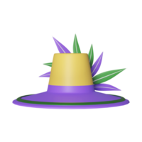 Isolated Feather Hat Icon In 3D Render Style. png