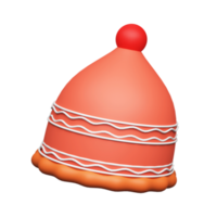 Orange et blanc bonnet chapeau icône dans 3d rendre. png