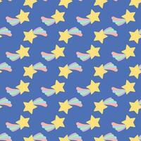 Seamless pattern with stars. Abstract children's pattern of sky and stars in cartoon style vector