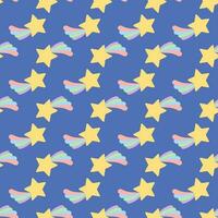 Seamless pattern with stars. Abstract children's pattern of sky and stars in cartoon style vector