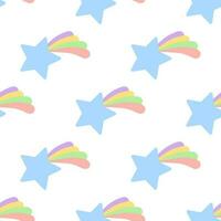 Seamless pattern with stars. Abstract children's pattern of sky and stars in cartoon style vector