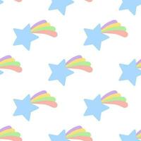 Seamless pattern with stars. Abstract children's pattern of sky and stars in cartoon style vector