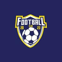 Football Badge with shield logo designs, Modern Soccer Badge logo template vector