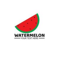 Vector logo illustration of watermelon in white background, simple and cool.