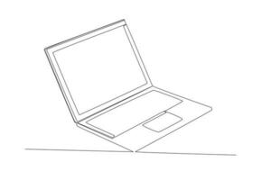 A laptop facing right forms two acute angles vector