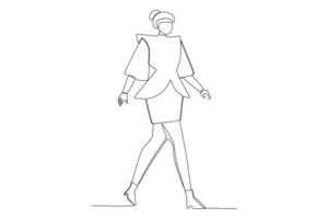 A fashion show woman with a trendy dress vector