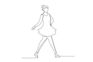 A model walks while posing on stage vector