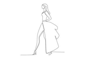 A catwalk woman in a fashion week event vector