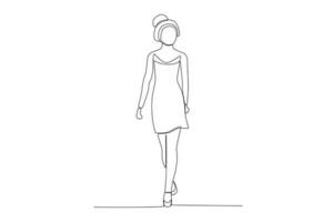 A beautiful-looking woman walked on the stage vector