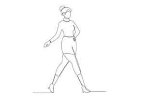 A catwalk woman in modern clothes vector
