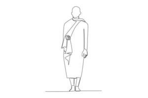A monk stood in full monk's attire vector