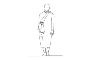 A monk stood in full monk's attire vector