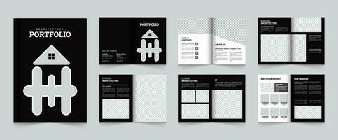 Architecture portfolio or portfolio template design, a4 Pages interior portfolio design vector