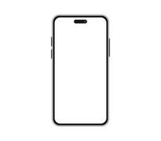 Latest Smartphone Silver Frame White Display Vector Mockup Template