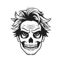 A cartoon man with a mask skull on it vector