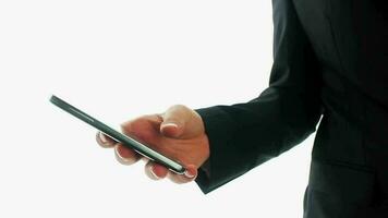 Businessman and mobile phone video