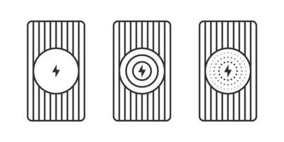 Wireless charging station. Contactless charger. Phone charge simple illustration. Vector scalable graphics