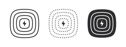 Wireless charging station icons. Contactless charger sign. Vector scalable graphics