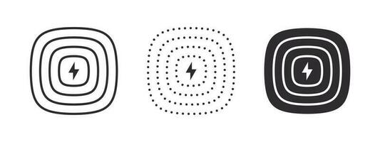 Wireless charging station icons. Contactless charger sign. Vector scalable graphics